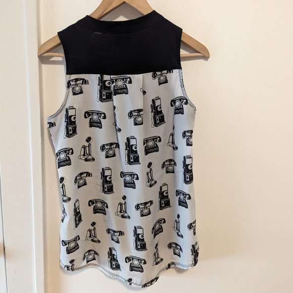 Anthropologie Porridge Black/White Telephone Print Tank - Picture 10 of 14